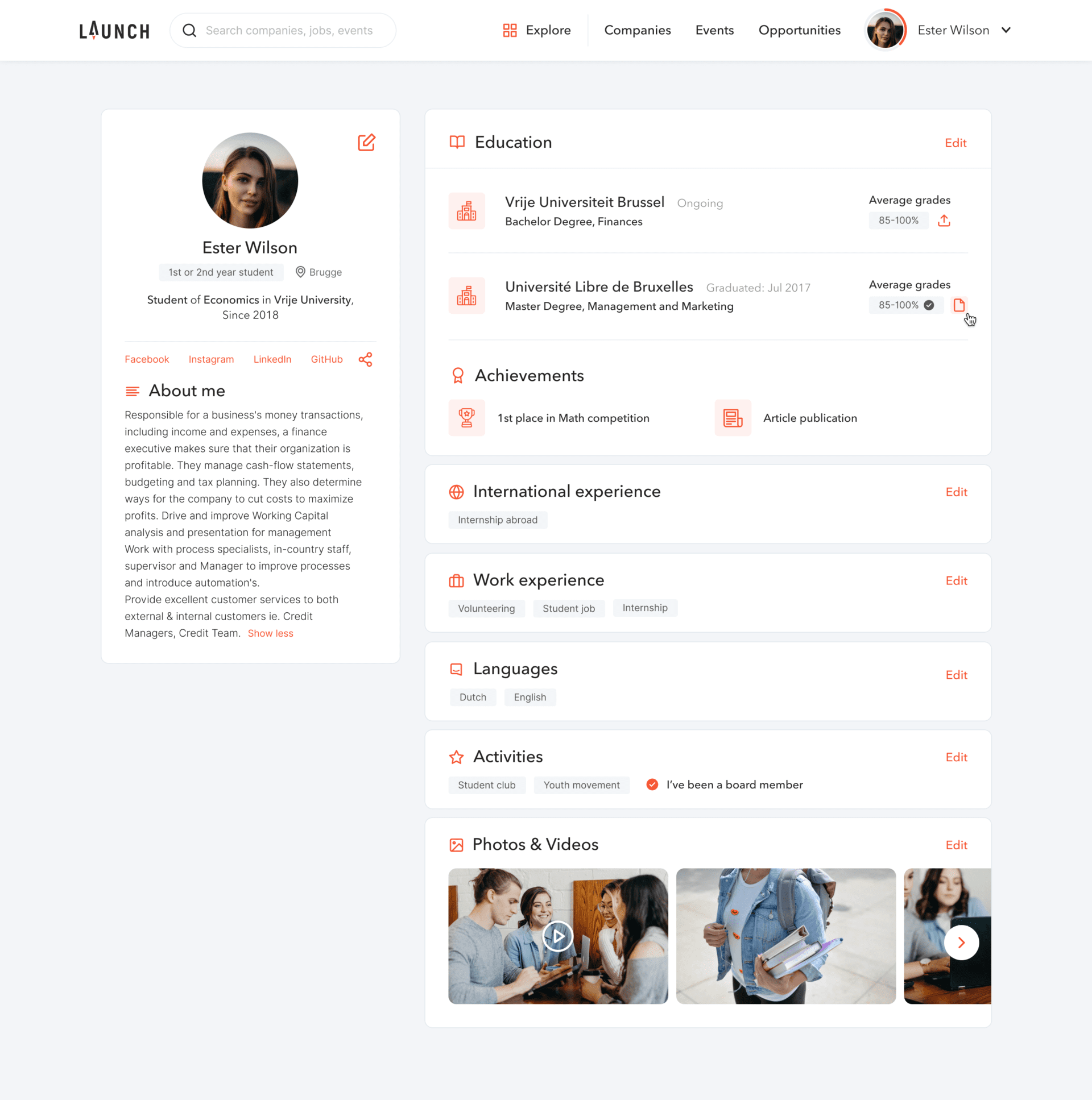 Student profile Full Student profile Full