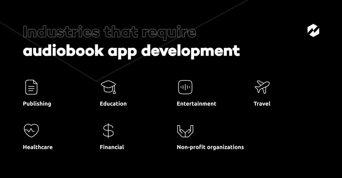 Which industries require audiobook app development?
